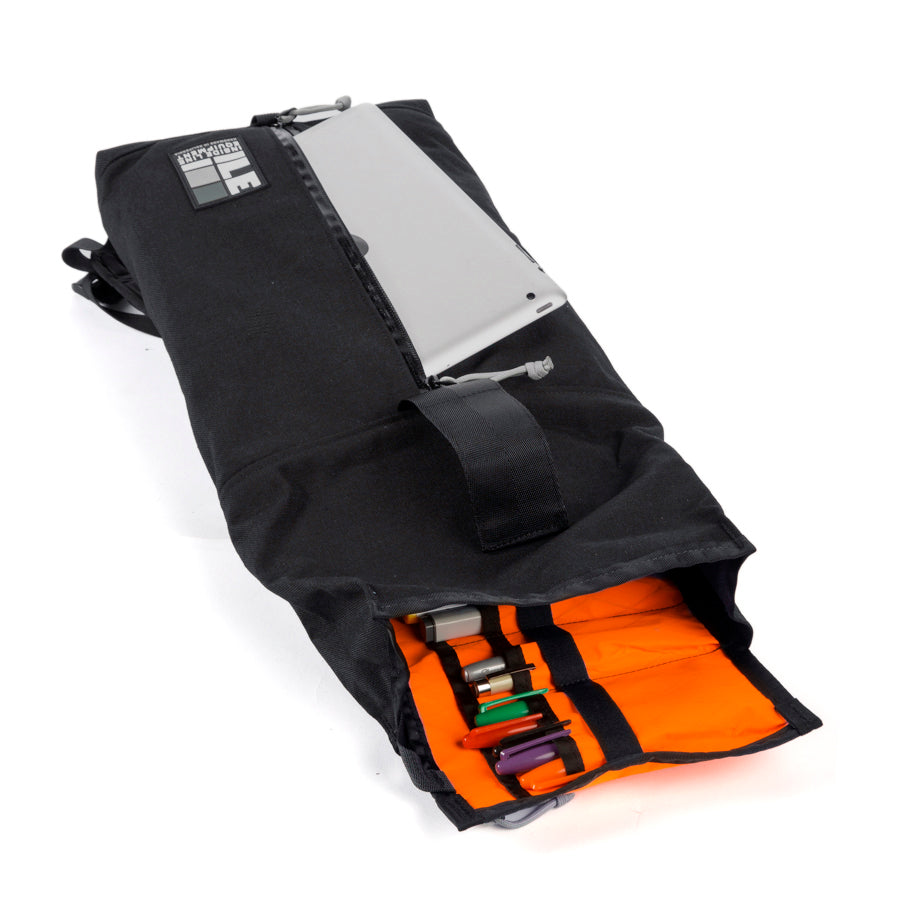 8L small backpack - Compact Backpack - hiking day pack - XPAC - Water-resistant Roll-Top - hydration sleeve - waterproof YKK zipper - Made in USA