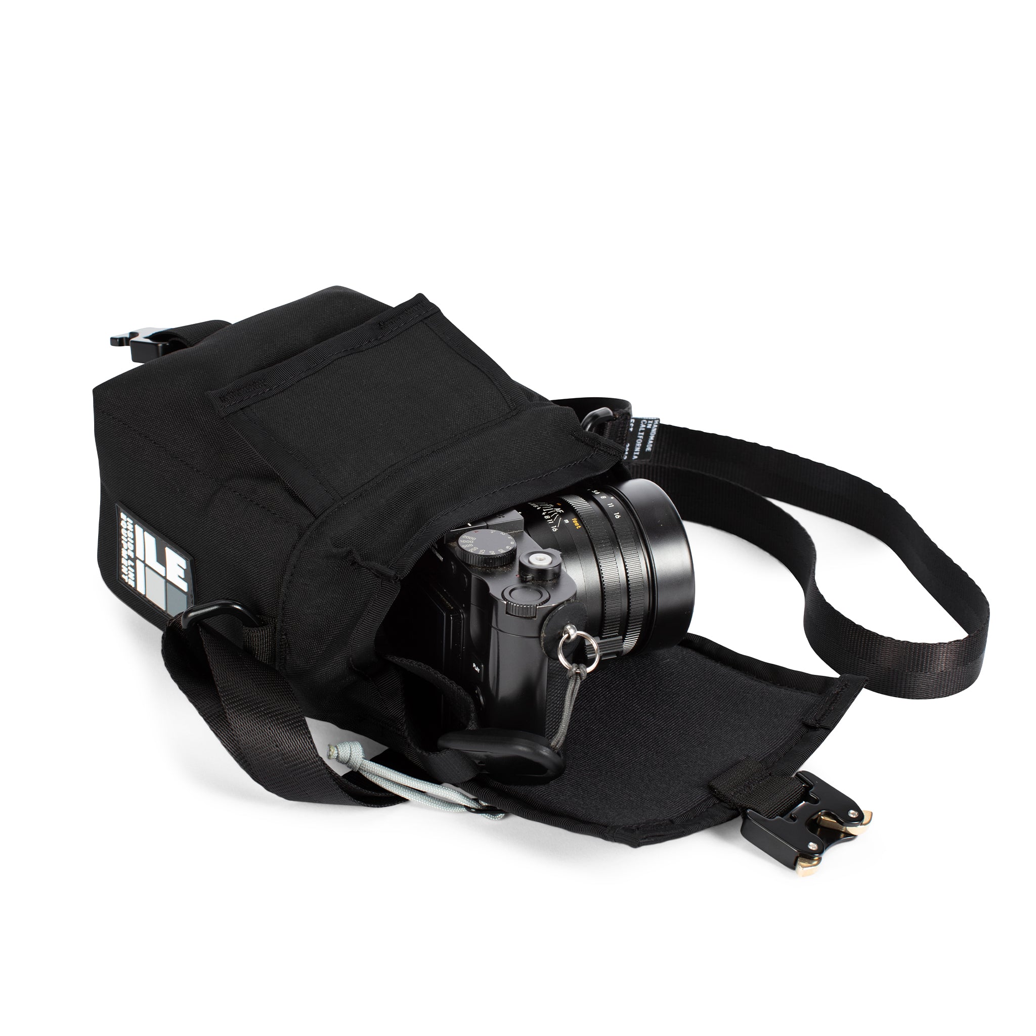 Black Cordura handmade camera cross body - mirrorless camera - street photography - Cobra buckle - XPAC - made in USA