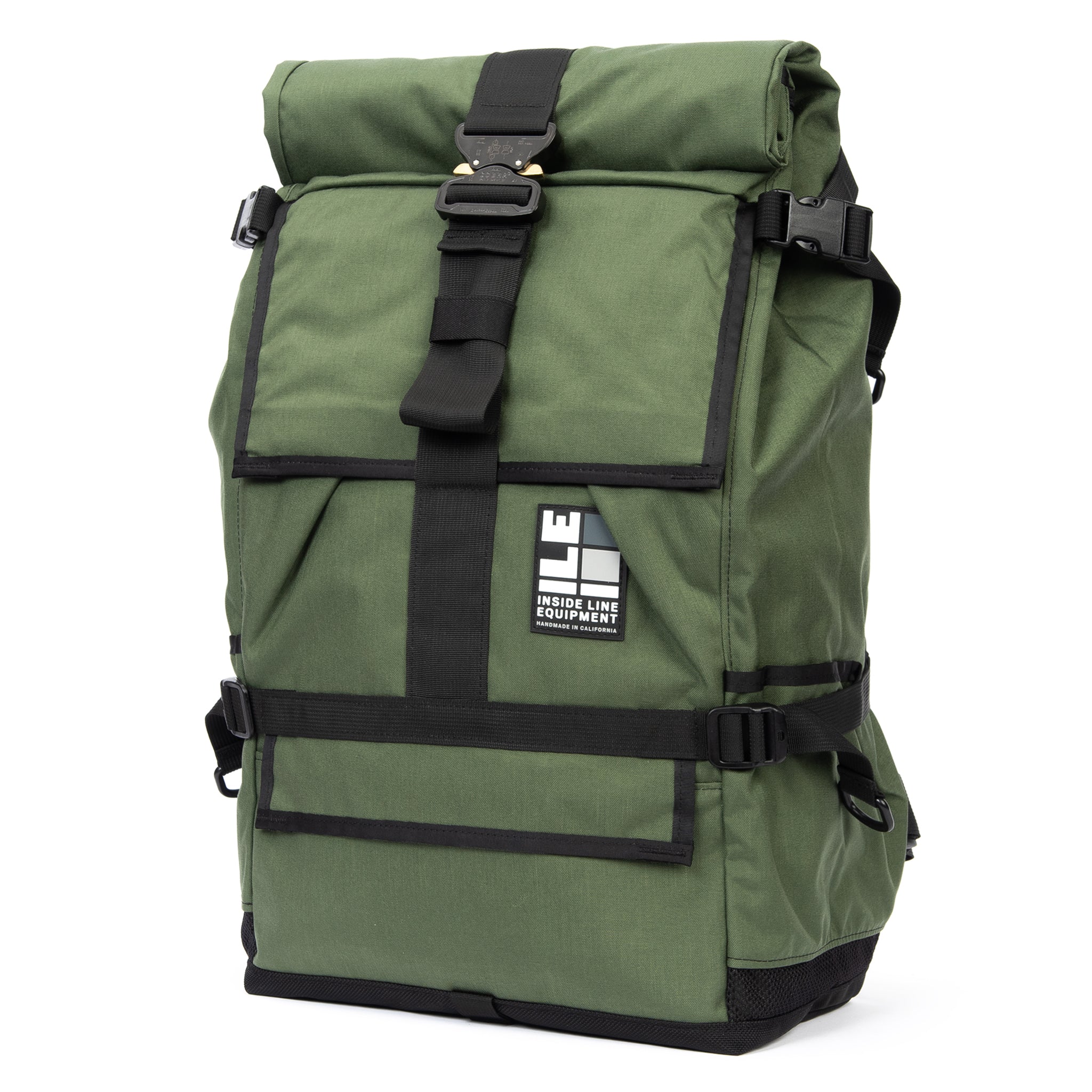 default XL - Handmade Backpack - Commuter Cycling Bag - XPAC - Waterproof Roll-Top - TPU welded liner - Laptop Sleeve - Made in California - EDC Everyday Carry Backpack
