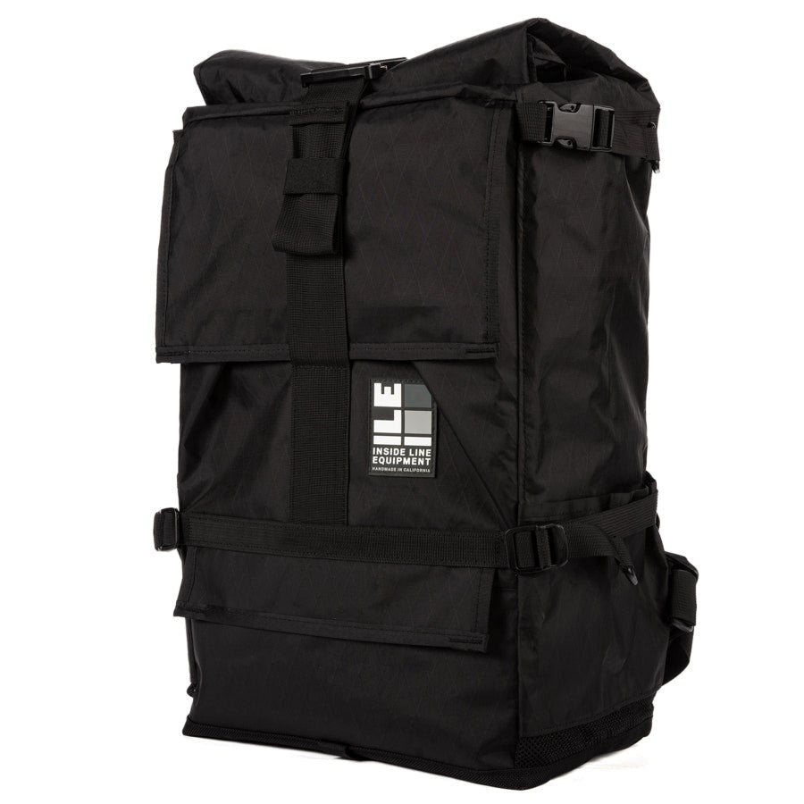 default XL - Handmade Backpack - Commuter Cycling Bag - XPAC - Waterproof Roll-Top - TPU welded liner - Laptop Sleeve - Made in California