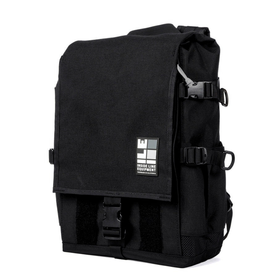 backpack exterior laptop pocket Flaptop Mini 21L Messenger Style Bike Courier Cycling Backpack Waterproof and Handmade in Berkeley, California