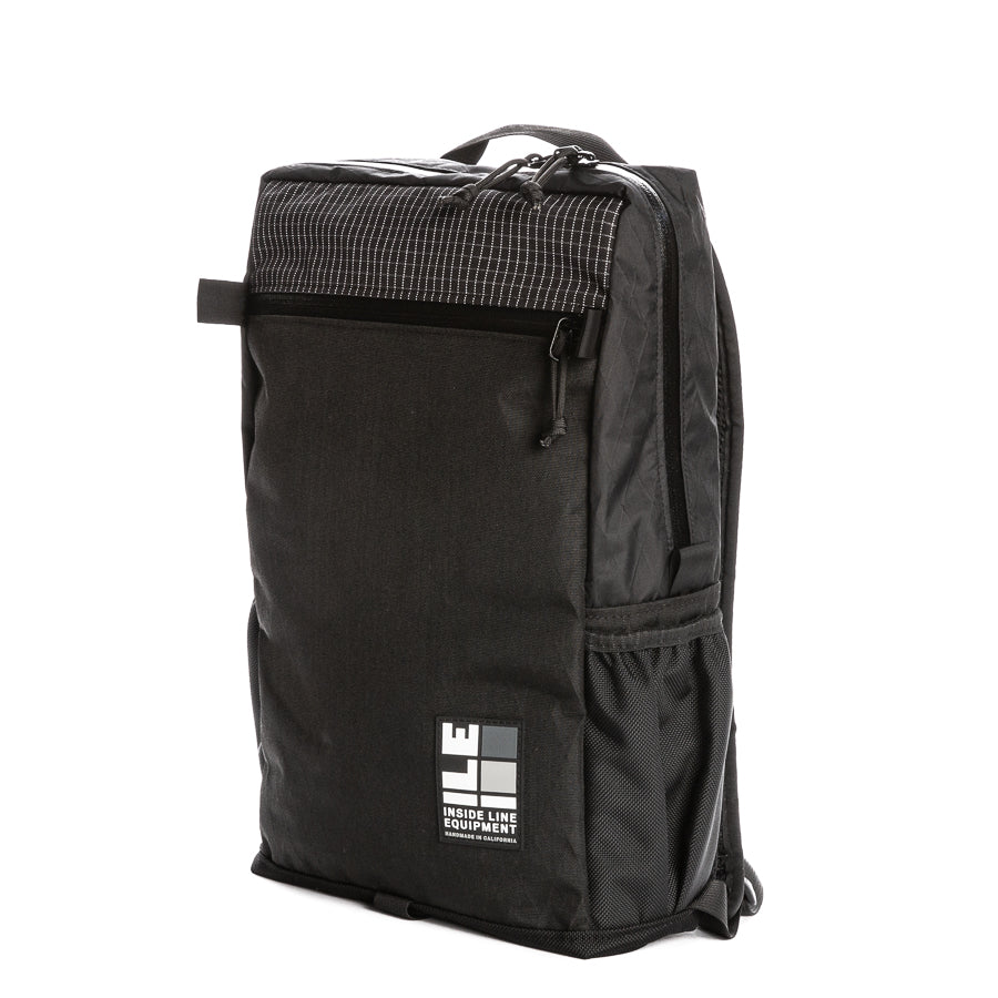 Radius Mini: Blackout Patchwork - 14L BLACKOUT Handmade Backpack - Water Resistant - X-Pac Sailcloth - Made in USA