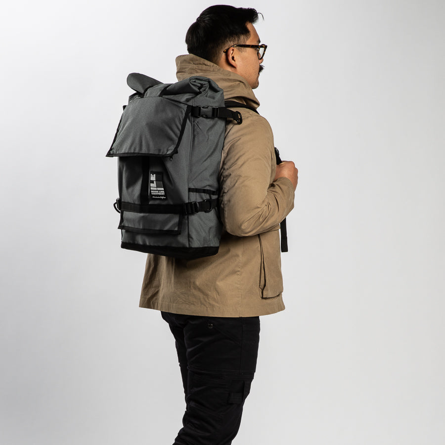 Cobra Buckle - Handmade Backpack - Commuter Cycling Bag - XPAC - Waterproof Roll-Top - TPU welded liner - Laptop Sleeve - Made in California