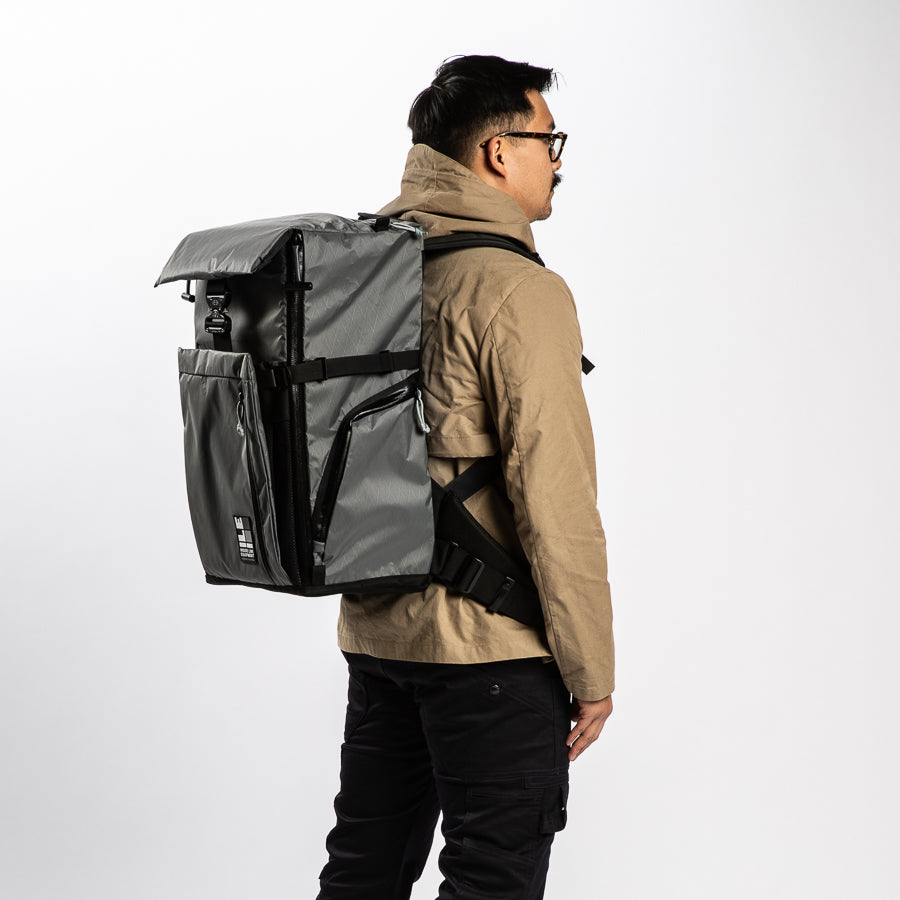 Travel Pack - 40L - Handmade Backpack - Front Panel Loader - Cary-on Bag - Travel Backpack - Water Resistant - XPac Sailcloth - Made in USA - Lifetime Warranty - travel backpack - carry-on backpack - water-resistant backpack - durable travel backpack - laptop travel backpack - weatherproof carry-on - everyday carry backpack (EDC) - waterproof zippers - backpack with laptop sleeve - expandable travel backpack