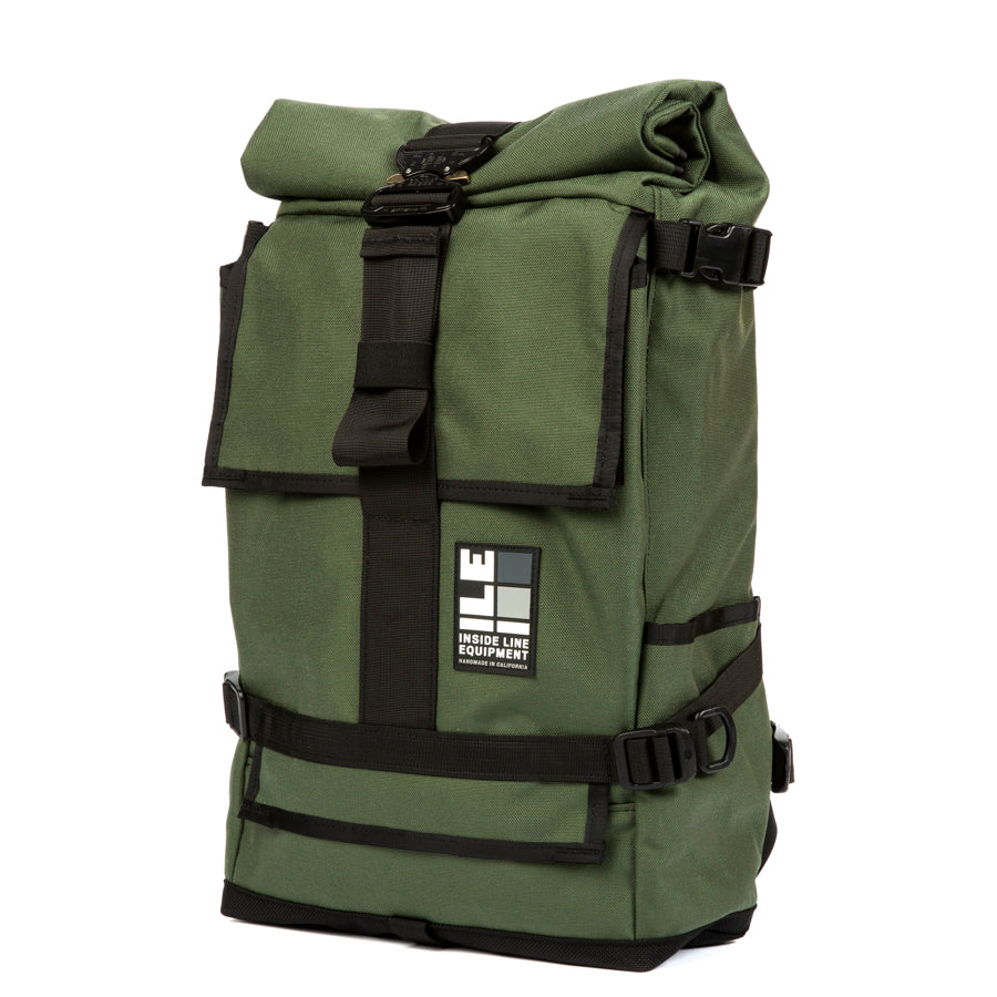 Cobra Buckle - Handmade Backpack - Commuter Cycling Bag - XPAC - Waterproof Roll-Top - TPU welded liner - Laptop Sleeve - Made in California