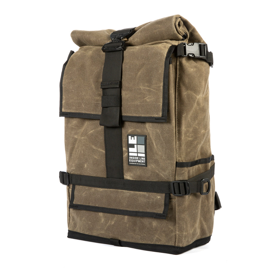 TPU lined - Everyday Backpack - Commuter Cycling Bag - XPAC - Waterproof Roll-Top - Laptop Sleeve - Made in Berkeley, CA - EDC Everyday Carry Backpack - YKK Zippers - Waxed Canvas