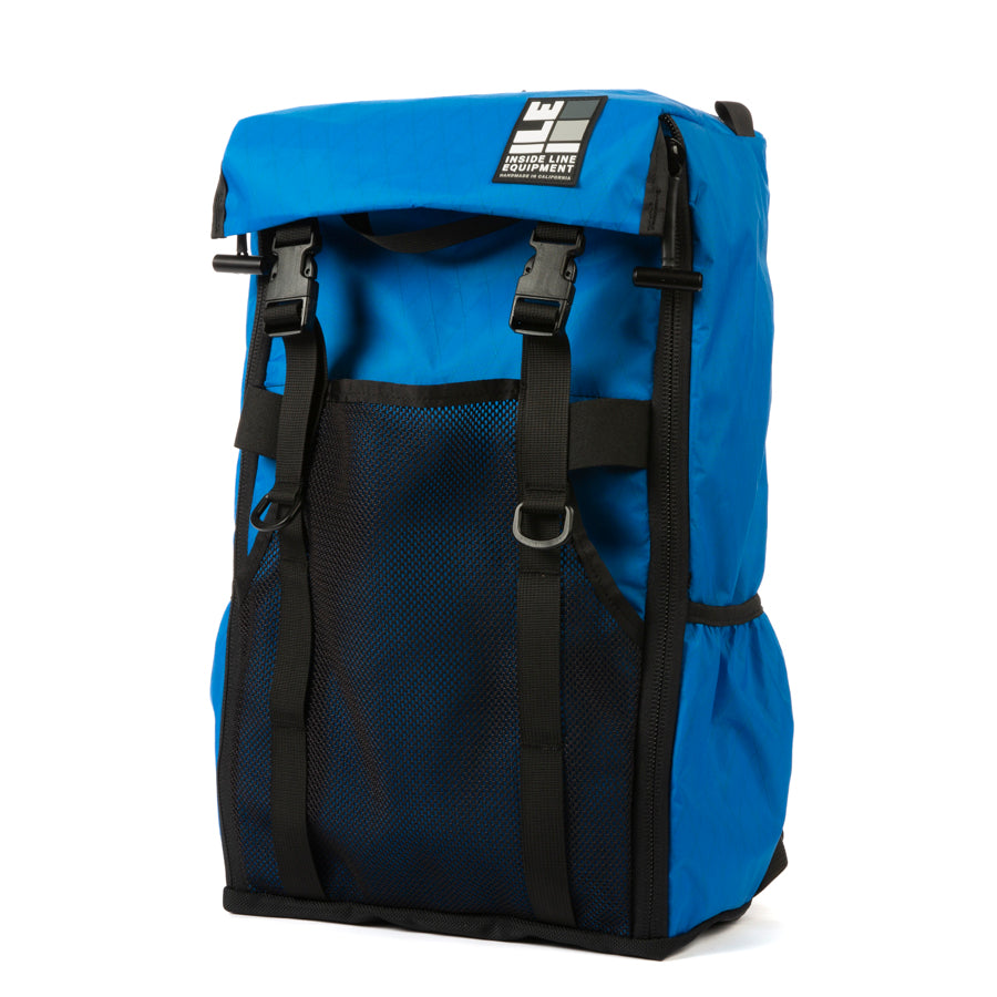 race-day-bag - Handmade Backpack - Commuter Cycling Bag - XPAC - Panel Loader - Helmet Pocket - Travel bag - Made in California