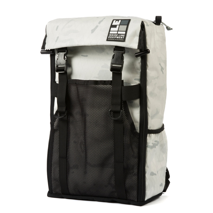 race-day-bag - Handmade Backpack - Commuter Cycling Bag - XPAC - Panel Loader - Helmet Pocket - Travel bag - Made in California
