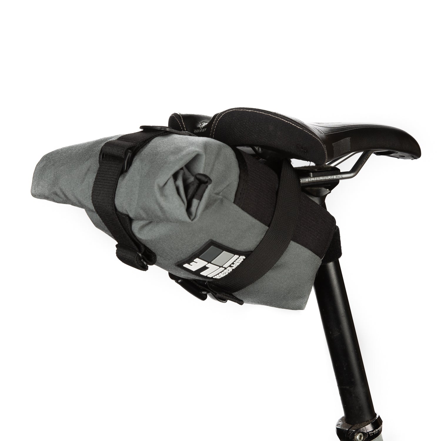 roll-top bike seat bag - Handmade Waterproof Bike Bag - XPac - under seat mount - bike tool bag - cycling road bike bag - Made in USA