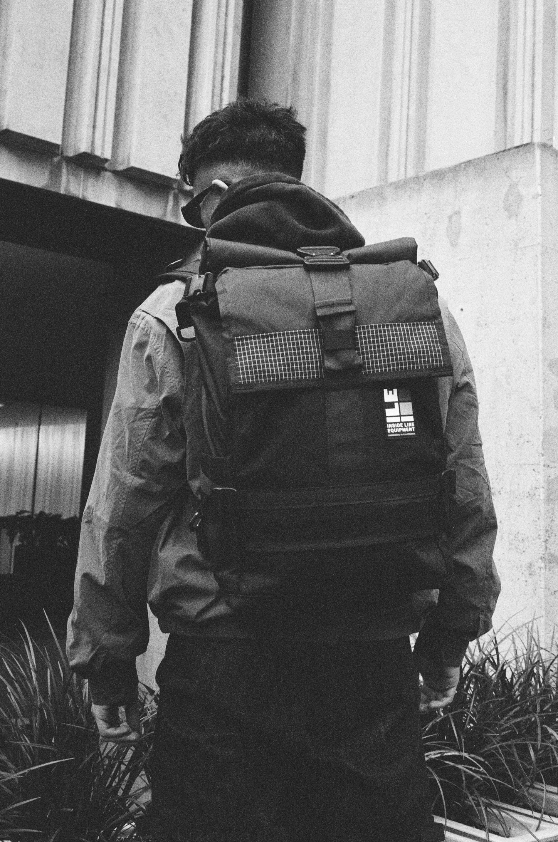 Default 25L Roll-Top Waterproof Backpack: Blackout Patchwork