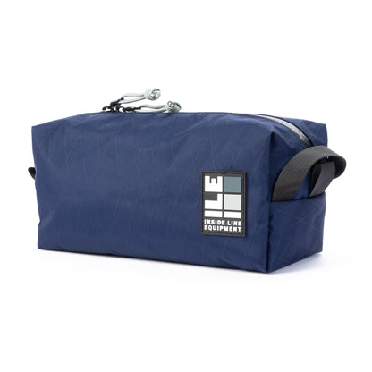 Hide & Drink Large Dopp Kit Utility Bag - Handmade Full Grain Leather, Slate Blue