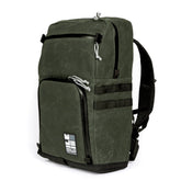 Waxed Canvas - Travel camera backpack - YKK waterproof zippers - professional photographer bag - adjustable dividers - SLR padded - laptop sleeve - XPAC - made in USA
