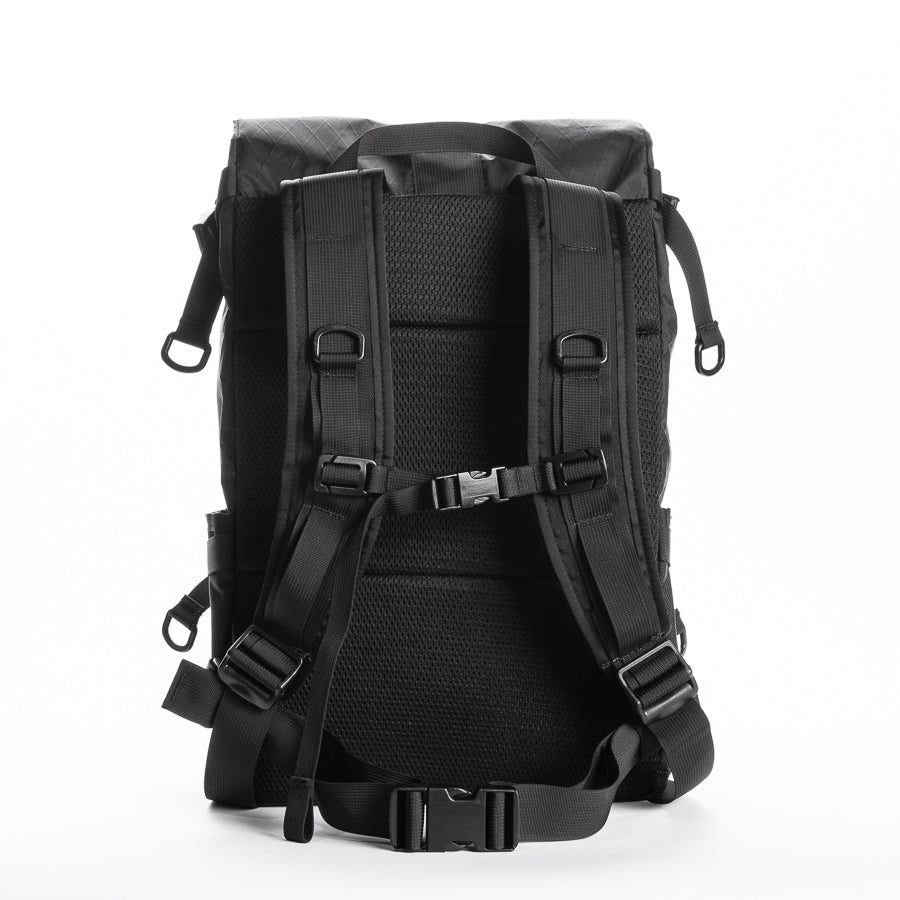 default mini backpack 18L Waterproof roll-top Backpack: Blackout Patchwork Our flagship bag is built for all Black | Mini Backpack |