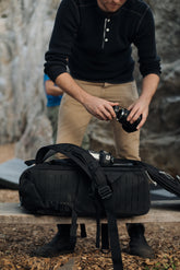  handmade camera backpack - professional photography bag - YKK zippers - adjustable dividers - TPU liner - XPAC - made in USA