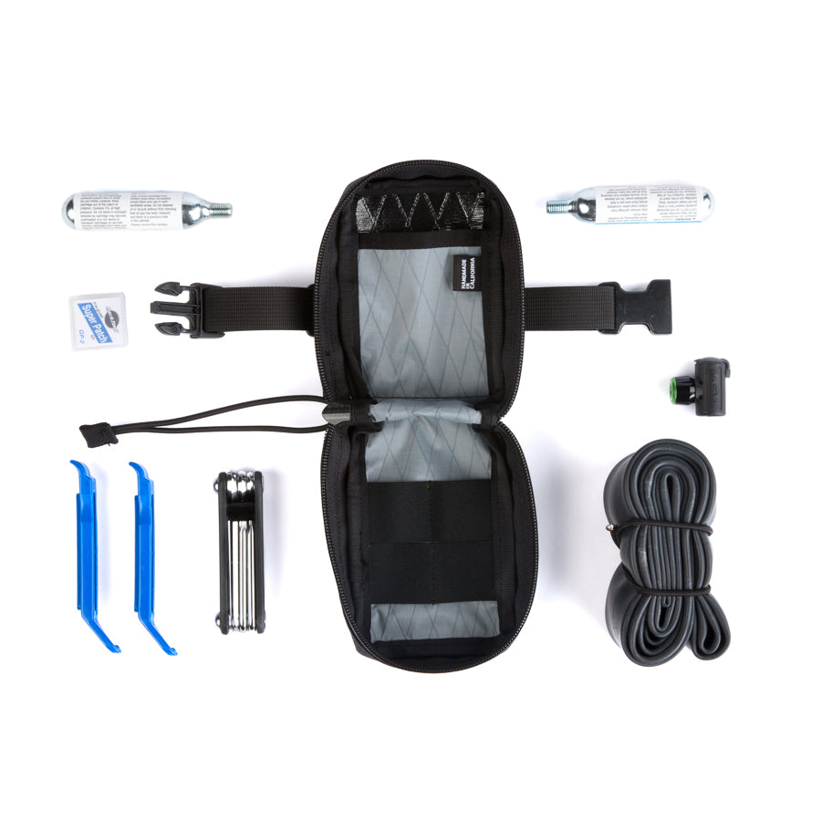 bike seat bag - Handmade Waterproof Bike Bag - XPac - YKK waterproof zipper - under seat mount - bike tool bag - cycling road bike bag - Made in USA